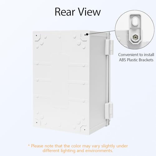 Junction Box IP65 Waterproof Dustproof ABS Plastic Enclosure, Outdoor and Indoor Project Box Hinged Clear Cover with Mounting Plate Wall Brackets, Outer Dimension 11.8"x 7.9" x 6.3", Grey - size: 11.8"x 7.9" x 6.3" (1pc)