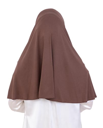 Prien Easy To Wear Hijab For Women, Muslim Instant Turban With Niqab, Islamic Clothes, Soft Scarf For Prayer, Abaya, Khimar - color: Brown