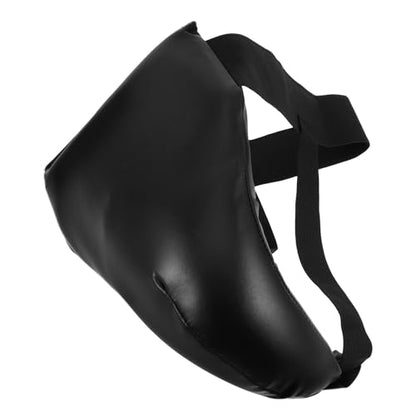Kids Boxing Crotch Protector Black PU ABS Sponge Guard for Training | Comfort Fit, Long-Term Reliability, Suitable for Sports, Reusable Design, Kids Sizing, Black Finish