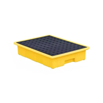 Modular Leak Platform/Grid Pads.Modular Spill Containment Tray - Heavy-Duty Oil Drum Holding Platform, Leak-Proof Spill Pallets for Industrial Use, Environmental Safety Solution，（Yellow，50 * 3 - size: 50*36*10cm