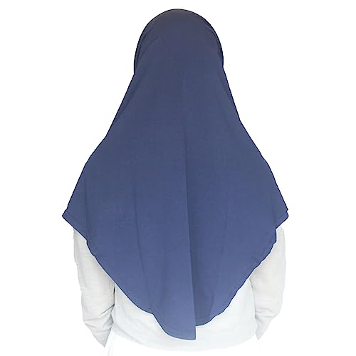 Women's Muslim Hijab Al-Amira Hijabs 2 Pieces with Tube Underscarf Cap Instant Soft Scarf - color: Navy Blue