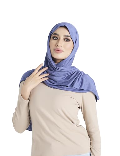 Premium Jersey Hijab Scarf for Women - Muslim Head Scarf - color: French Blue