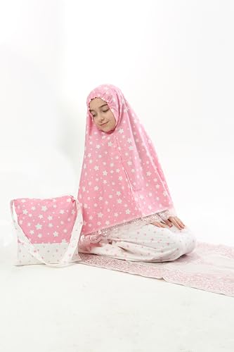 Girls Prayer Set 4 Pieces with Mat, Skirt and Hijab Islamic Dress