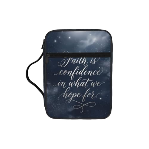 Starry Night Sky Galaxy Scripture Faith Blue Bible Cover Case for Women Men - color: Galaxy Scripture Blue
