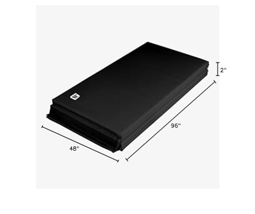 We Sell Mats Gymnastics Mat, Folding Tumbling Mat, Portable with Hook & Loop Fasteners - color: Black, size: 4 ft x 8 ft x 2 in