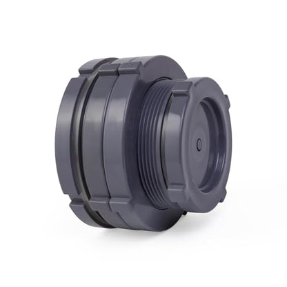 ChillWaves PVC Bulkhead Fitting 3" Double Thread Connector Adapter with Plugs for Water Tank, Aquariums, Rain barrels(1-PACK) - size: 3 Inch, style: Bulkhead Fitting + Plug