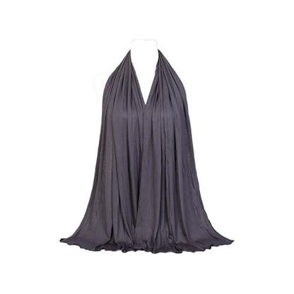 Non-see-through Premium Jersey Maxi Hijab Head Scarf Wrap for Muslim Women - color: Dark Gray
