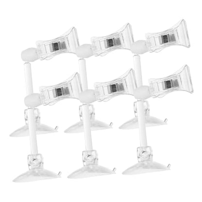 6pcs Reusable Fish Tank Feeding Clamps for Aquarium Accessories Stable Hold for Fish Tanks Versatile Use Home Office and Restaurant
