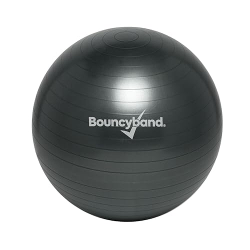 Bouncyband Balance Ball – Create Flexible Seating to Improve Focus at School, Office, or Home with This No-Roll Weighted Ball - color: Dark Gray, size: Large (Pack of 1)