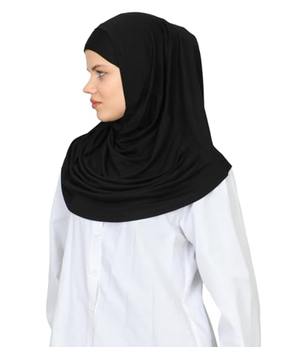 Prien Chic Ready To Wear Hijab For Women, Muslim Long Turban Undercap Set, Instant Scarf, Prayer Clothes For Girls, Abaya - color: Black