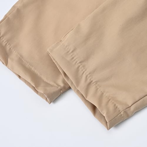 Boys Muslim Thobe Islamic Clothing Kids Muslim Prayer Clothes for Boys Eid Outfit Toddler Kaftan Ramadan Shirt Pants - color: Khaki, size: 7-8 Years