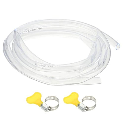 PATIKIL 1pcs Plastic Tubing, 14mm x 17mm x 3 m Vinyl Tubing Clear Tube with Hose Clamps, Soft Hose Line Pipe for Multipurpose Industrial Vinyl Aquarium - size: 14mm x 17mm x 3 m