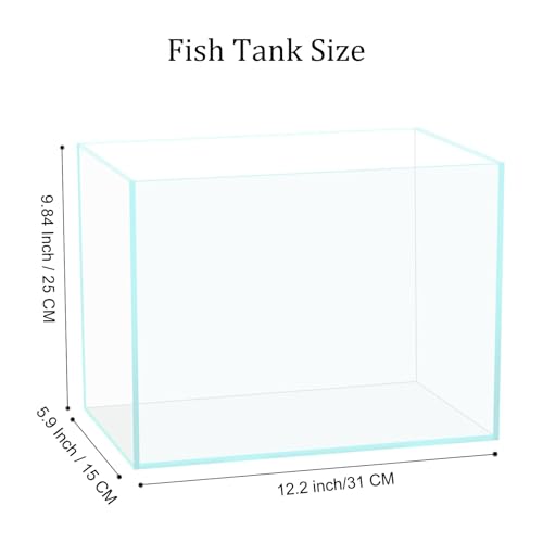 Vimvins 3 Gallon Glass Fish Tank, Easy to Maintain Small Aquarium for Betta/Goldfish/Snails/Shrimp and Aquatic Planting. - size: 3 Gallon