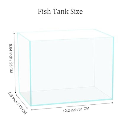 Vimvins 3 Gallon Glass Fish Tank, Easy to Maintain Small Aquarium for Betta/Goldfish/Snails/Shrimp and Aquatic Planting. - size: 3 Gallon