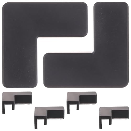 Milisten 6pcs Silicone Corner Protectors for Fish Tank and Furniture, Medium Black Right-Angle Bumpers, Soft Anti-Collision Guards for Pet Carriers and Aquarium Safety