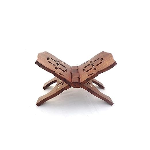 Wooden Book Stand Holder for Quran Bible Geeta Granth, 10 Inch