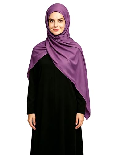 Lina & Lily Non-see-through Premium Jersey Maxi Hijab Head Scarf Wrap for Muslim Women - color: Berry