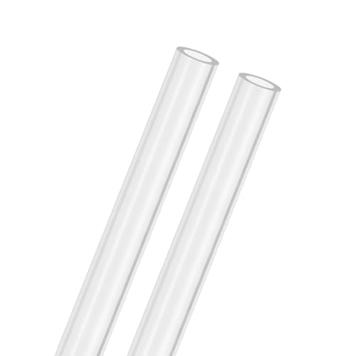 M METERXITY 2-Pack Clear Rigid Acrylic Pipe, 8mm[0.31"] ID x 12mm[0.47"] OD Plastic Round Tube for Water Cooling System/Lamps/Fountains/Aquariums/Display Stand, Acrylic Tubing [305mm/12IN] - size: 8mm ID x 12mm OD