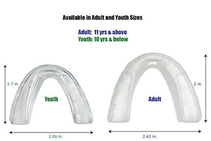 Boil and Bite Mouth Guard (Youth & Adult) SA Custom Fit Sport Mouthpiece for Basketball, Karate, Martial Arts, Wrestling, MMA (Free Case Included!) - size: Youth - Ages 10 & Below, style: 1-pack