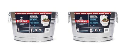 Behrens 5 Gallon Round Steel Tub (2 Tubs) - style: 2 Tubs