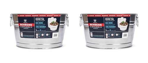 Behrens 5 Gallon Round Steel Tub (2 Tubs) - style: 2 Tubs