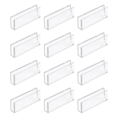 uxcell 12Pcs Plastic Glass Connector, Suitable for 5mm Thick 180 Degree Glass to Glass Clamp, Fixing Bracket Rimless Clip Holder for Aquarium Fish Tank Display Shelves, Transparent - color: Transparent, size: 5mm