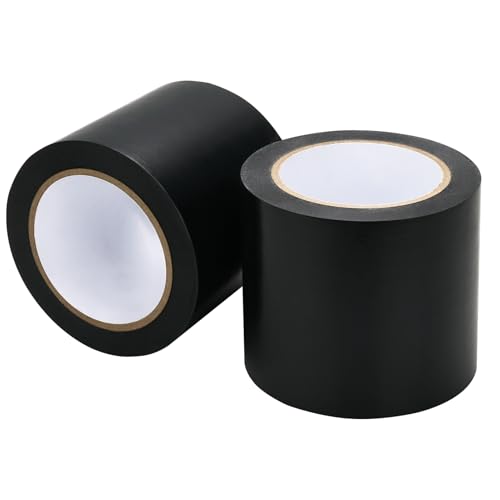 2 Rolls 4" x 108′ Wrestling Mat Tape Heavy Duty Gym Carpet Seam Tape, 7 Mil Strong Adhesive PVC Mat Tape for MMA, BJJ, Grappling, Wrestling and Exercise Mats, Black