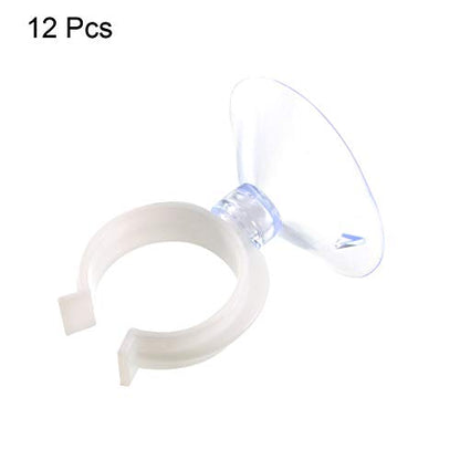 uxcell Aquarium Suction Cup Clips Airline Tube Holders Clamps for Fish Tank Clear 24mm 12Pcs - size: 24mm