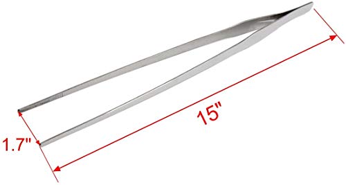 Utoolmart Aquarium Plant Tweezer, Stainless Steel Straight Tweezer, Aquarium Tweezers Extra Long 38cm, for Fish Tank Plant Aquascape Tools, Feeding Tongs, 1 Pcs - color: 1pcs, size: 38cm Straight