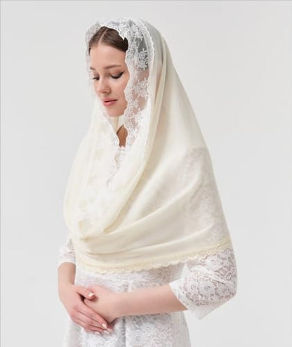 Leimandy Infinity Chapel Veil Hijab Scarf Head Wrap for Muslim V96 - color: Beige