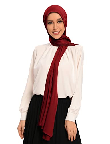 Txmout Premium Jersey Hijabs for Women - Cotton Muslim Scarfs - color: Burgundy