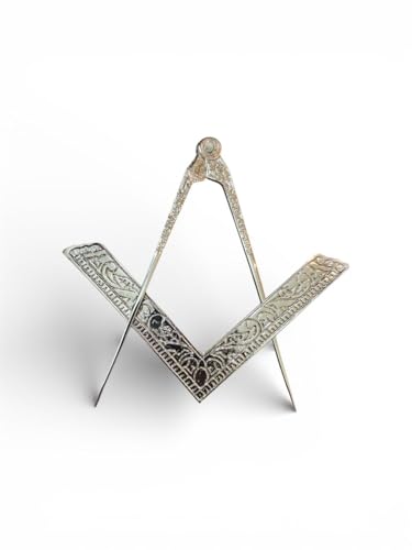 Gym Force Premium Masonic Metallic Square and Compass Large 6 inch Size for Bible Lodge