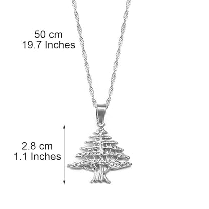 Liban Pendants Necklaces Lebanese Cedar Jewelry Lebanon Map Eastern Rite Church Maronite Cross Allah Symbol - color: Silver Color 4