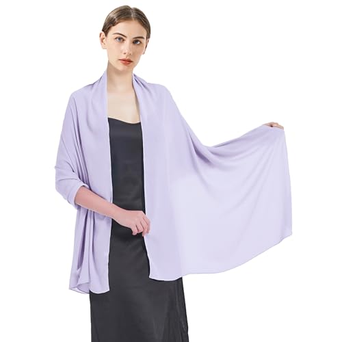 Chiffon Shawls and Wraps - Lightweight Scarve for Women Evening Dresses Wedding Bridal Formal Party - color: H-lilac