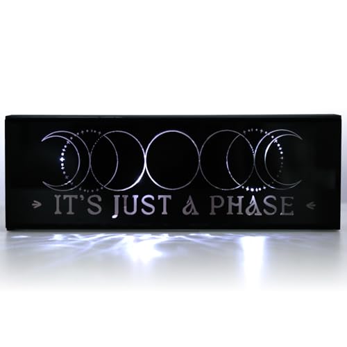 MUMTOP Lighted Moon Phase Decorations, Crescent Night Lights Ramadan Decor Battery Operated Moon Phase Lamp for Birthday Party Halloween Christmas Indoor Home Room Decor