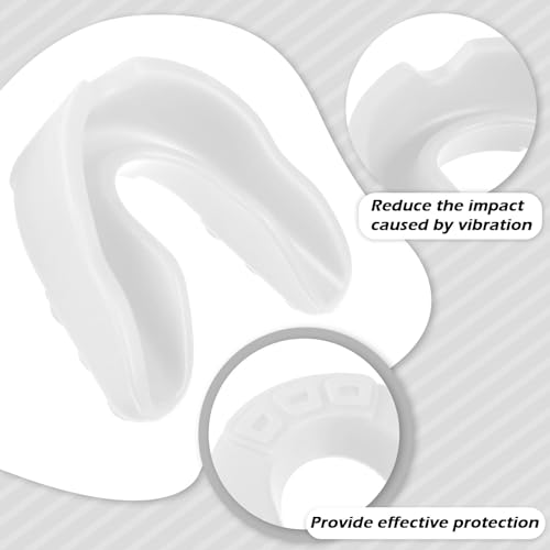 Kathfly 100 Pack Sports Mouth Guard Bulk Athletic Mouthguard Silicone Gum Mouthpiece Teeth Protection for Football Boxing Basketball Hockey Karate Lacrosse Wrestling(White) - color: White
