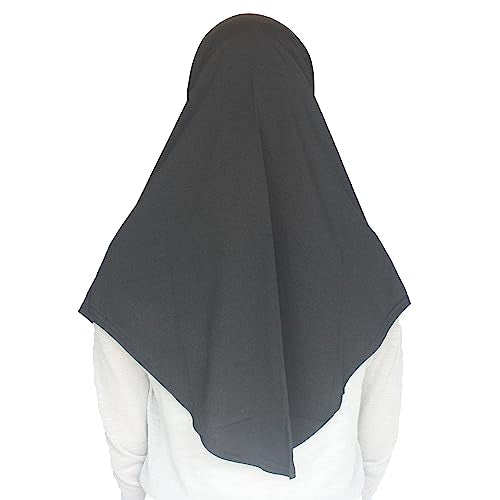 Women's Muslim Hijab Al-Amira Hijabs 2 Pieces with Tube Underscarf Cap Instant Soft Scarf - color: Black