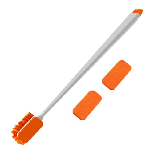 MiOYOOW Aquarium Cleaning Brush, Double Sided Aquarium Algae Scraper with 2PCS Felt Cloth Wipe Long Handle Fish Tank Glass Cleaner for Aquariums Home