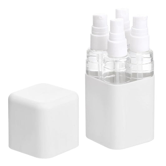 4-in-1 Travel Bottle Set Leak-Proof & TSA Approved - 50ml Refillable Containers Kit for Shampoo, Conditioner, Lotion - Portable Toiletry Accessories with Labels & Storage Box (Light Grey) - color: Light Grey