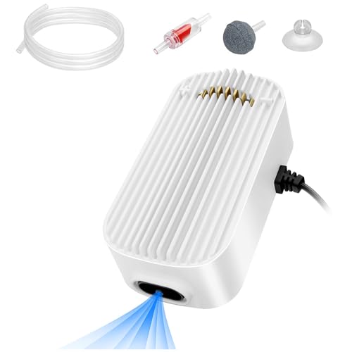Quiet Aquarium Air Pump 4.5W Fish Tank Oxygen Aerator Pump with Air Stone Airline Tubing Check Valve Aquarium Bubbler for 20-70 Gallon Fish Tanks - size: 4.5W