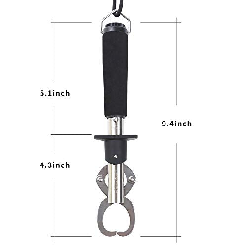 Fish Lip Gripper Fish Scales Professional Fish Holder Stainless Steel Fish Lip Grabber 40 Pound Fish Lip Grip Tool with Weight Scale