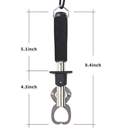Fish Lip Gripper Fish Scales Professional Fish Holder Stainless Steel Fish Lip Grabber 40 Pound Fish Lip Grip Tool with Weight Scale