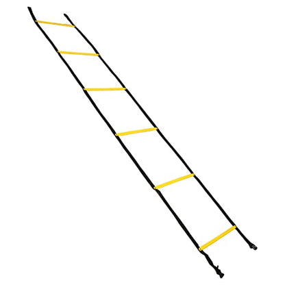 Speed Coordination Training Ladder 2.6m | Fixed Rungs for Football/Basketball/Soccer | Secure PP Material with Carry Bag | Improves Balance & Quickness