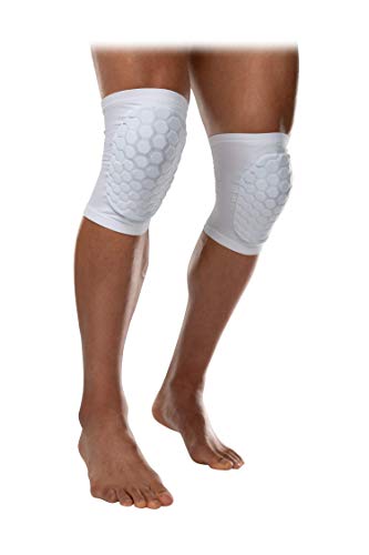 McDavid Moisture Wicking HEX Technology Knee Sleeves for Women/Men, Elbows & Shins Protection, Hex Pads - color: White, size: Small