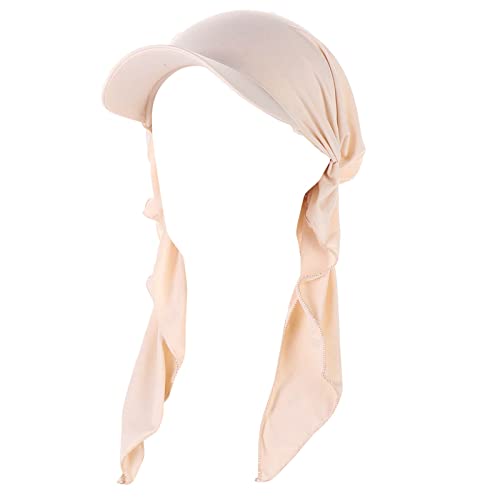 Hijab Scarf for Women Baseball Curved Brim Cap | Soft Breathable Cotton, Lightweight Feel, Adjustable Strap, Curved Brim, Summer Wear, Outdoor Activity, Casual Daily Use - color: 01#_beige