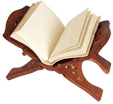Garden Of Arts Wooden Handmade Quran Geeta Bible Holder Support Stand Reading Book Holder Display Folding Religious Prayer Stand Wooden Holy Book Stand Medium Size 13 Inches - size: Rehal 13 Inches