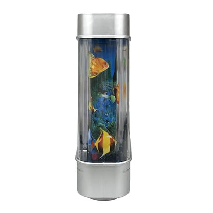 Tokenkuko Fake Motion Fish Tank Mini Aquarium, Artificial Tropical Decorative Lamp Night Light with Moving Fish, Gift for Family(US Plug)