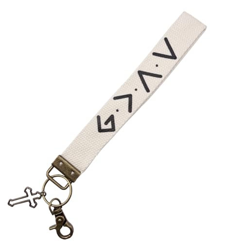 Make Heaven Crowded Christian Keychain Cotton Wristlet Keychain Bronze Key Fob Soft Car Keychain Wristlet - color: God is Greater Than the Highs and Lows