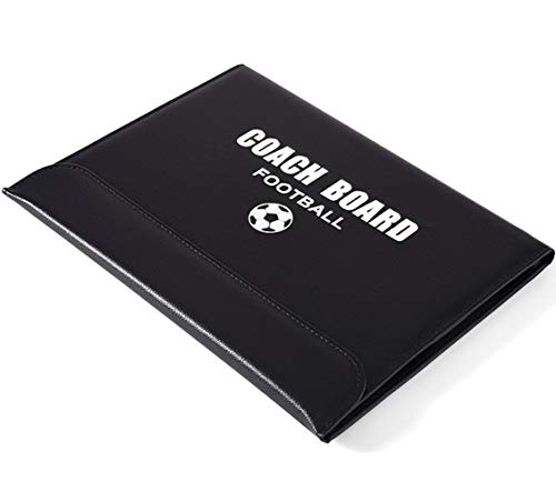 Foldable Leather Football Soccer Magnetic Tactic Marker Coaching Clipboard with Zipper and Marker Pen - Coaching Strategy Guiding Board Kit Equipment Portable Coach Tool - style: Soccer