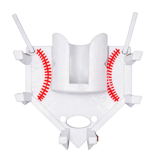 Baseball Softball Dugout Organizer - Fence-Mounted Hanging Holder for Bat Glove Helmet & Water Bottles - with Secure Clips - Heavy-Duty PLA 3D Print, Keeps Dugout Neat & Accessible - color: White